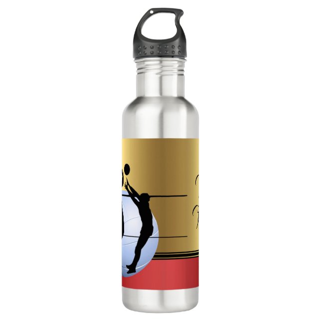 Volleyball Silhouetted Players Ball personalize 710 Ml Water Bottle (Front)