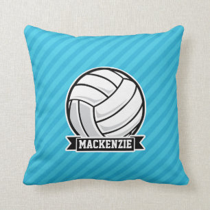 Volleyball; Sky Blue Stripes Throw Pillow