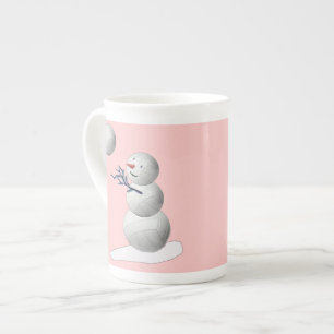 Volleyball Snowman Bone China Mug