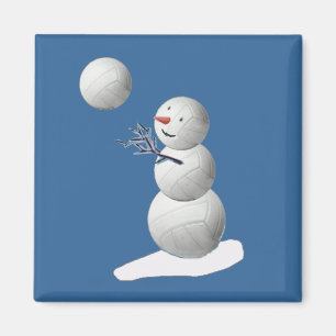 Volleyball Snowman Magnet
