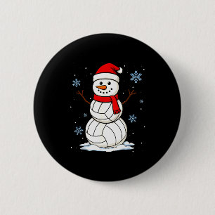 Volleyball Snowman Merry Christmas Funny Srts Xmas 2 Inch Round Button