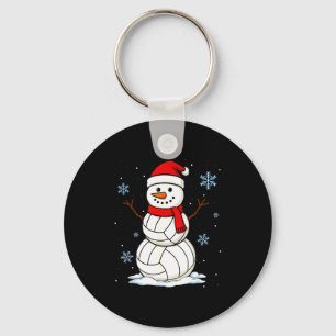 Volleyball Snowman Merry Christmas Funny Srts Xmas Keychain