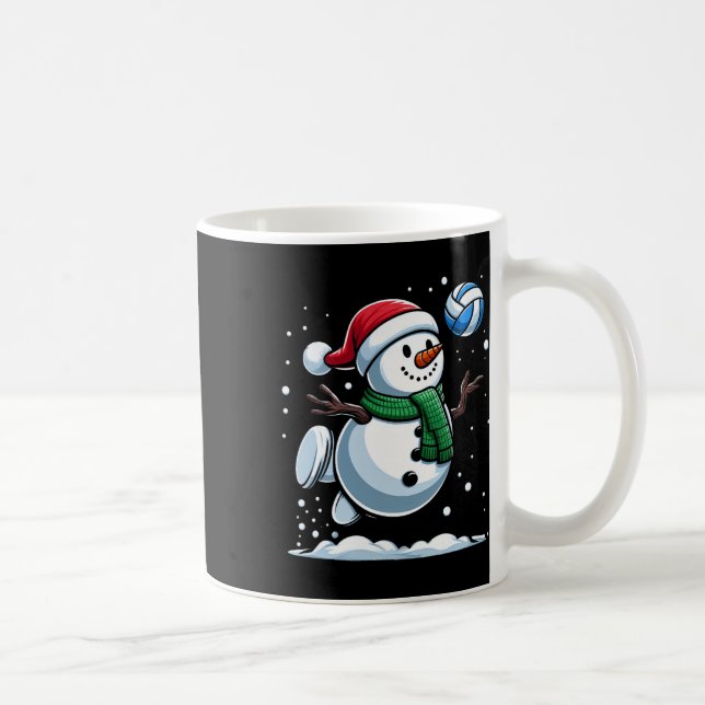 Volleyball Snowman Santa Hat Christmas Xmas Boys G Coffee Mug (Right)
