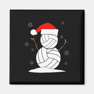 Volleyball Snowman Xmas  Magnet