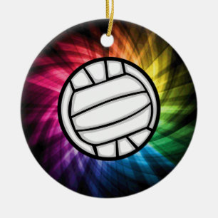 Volleyball; Spectrum Ceramic Ornament