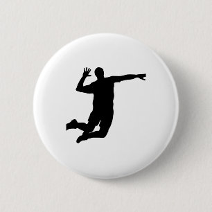 Volleyball Spike Silhouette 2 Inch Round Button
