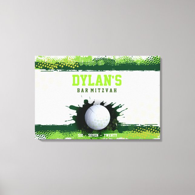 VOLLEYBALL SPLASH Bar Mitzvah Sign In Memory Board (Front)