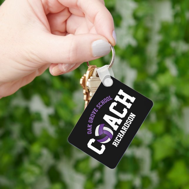 Volleyball Sport Coach - Purple Keychain (Hand)