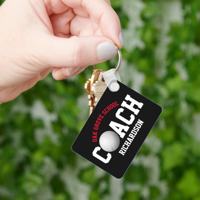 Volleyball Sport Coach - Red   Keychain (Hand)