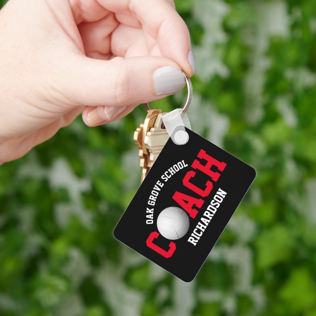 Volleyball Sport Coach - Red Keychain (Hand)