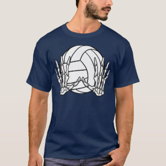Volleyball Sport Halloween Skeleton Hand Premium T-Shirt