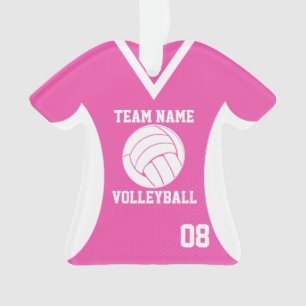 Volleyball Sports Jersey Pink with Photo Ornament