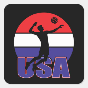 Volleyball Square Sticker