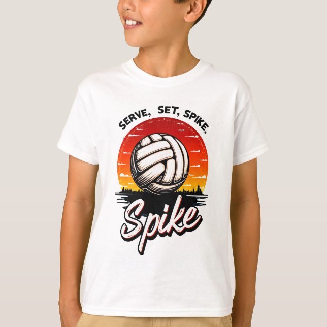 volleyball sunset graphic design tee for players  (Front)