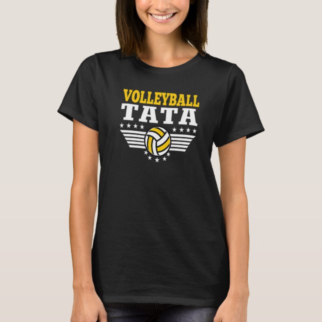 Volleyball Tata Retro Volleyball Father Player T-Shirt (Front)