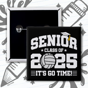 Volleyball Team Class 2025 Graduation Senior 2025 2 Inch Square Button