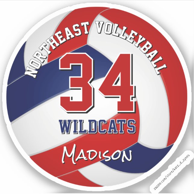 volleyball team colours kids red blue (Front)