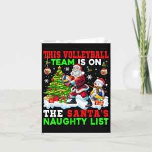 Volleyball Team Is On Santa's Naughty List Xmas Pl Card