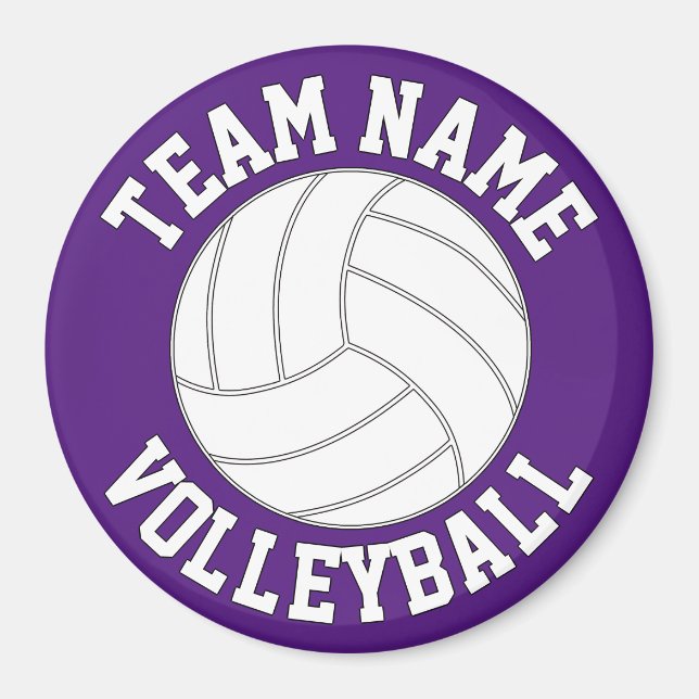 Volleyball Team Name and Colour Customizable Sport Magnet (Front)
