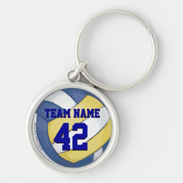 Volleyball Team Name and Number Keychain (Front)