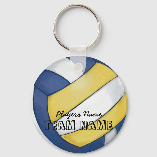 Volleyball Team Name and Number Keychain (Front)