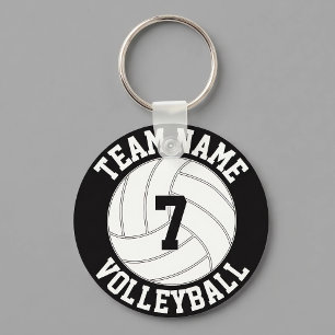 Volleyball Team Name, Colour and Player Number Keychain