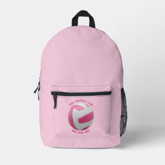 Volleyball Team Name Custom Sports Rose pink Print Printed Backpack
