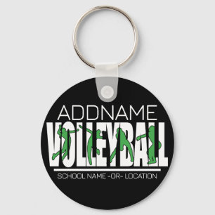 Volleyball Team Player ADD NAME School Top Athlete Keychain