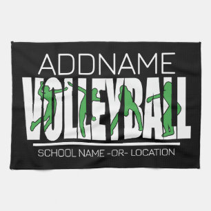 Volleyball Team Player ADD NAME School Top Athlete Kitchen Towel