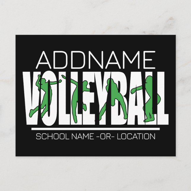 Volleyball Team Player ADD NAME School Top Athlete Postcard (Front)
