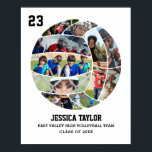 Volleyball Team Senior Graduation Photo Collage Poster<br><div class="desc">Celebrate volleyball senior night and graduation with this personalized ball shape photo collage poster. This customizable gift is perfect for athlete, volleyball player, coach and team captain. It's a great way to display precious memories and achievement from sports games and tournament. The poster features a collage of photos capturing those...</div>