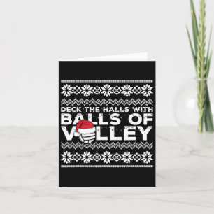 Volleyball Team Ugly Sweater Christmas Lights Sant Card