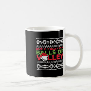 Volleyball Team Ugly Sweater Christmas Lights Sant Coffee Mug