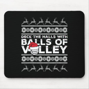 Volleyball Team Ugly Sweater Christmas Lights Sant Mouse Pad