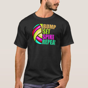 Volleyball Teen Girl Bump Set Spike Repeat T-Shirt