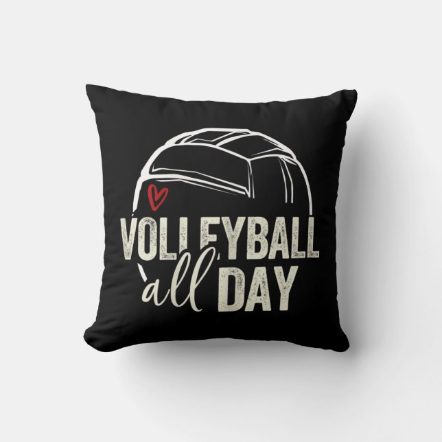 Volleyball Teen Girl Women Volleyball Graphic Voll Throw Pillow (Front)
