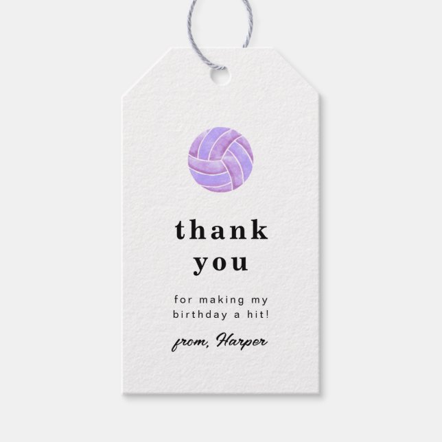 Volleyball Thank You Tag (Front)