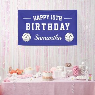 Volleyball theme Happy Birthday party custom Banner