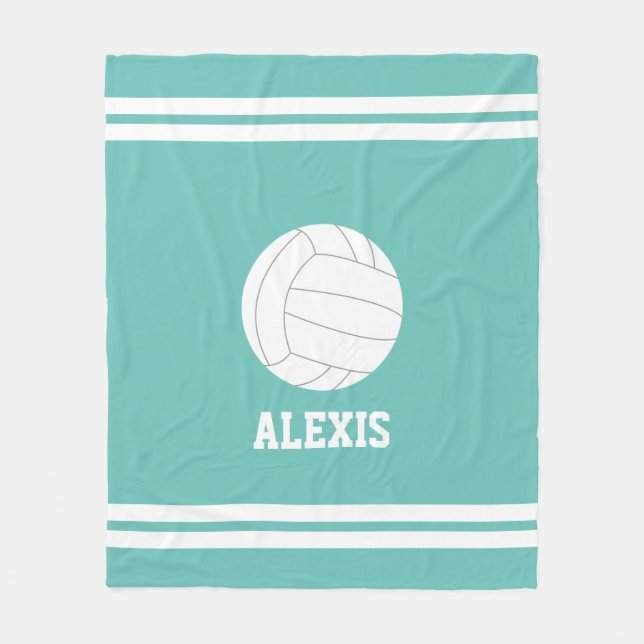 Volleyball Themed Personalized Kids Fleece Blanket (Front)