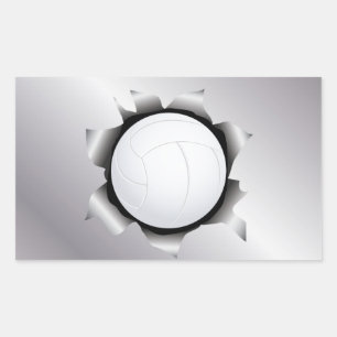 volleyball thru metal sheet sticker