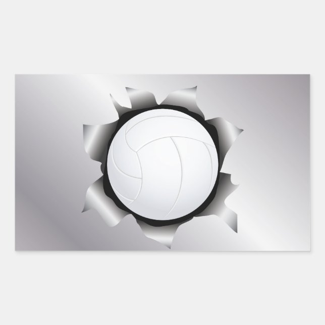 volleyball thru metal sheet sticker (Front)