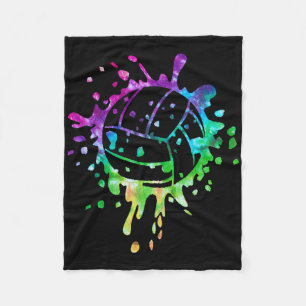 Volleyball Tie Dye Girls Distressed Ball Fleece Blanket