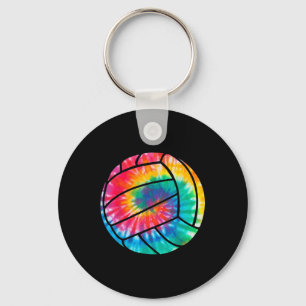 Volleyball Tie Dye Hippie Beach Volleyball Player  Keychain