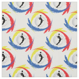 Volleyball Tricolor Sport Emblem (Female Version) Fabric