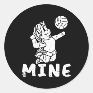 Volleyball Unicorn Beach Vball Mine Classic Round Sticker