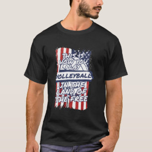 Volleyball Us Flag Vball Beach - Volleyball 4Th Of T-Shirt