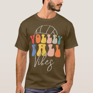Volleyball Vibes Retro Hippie Volleyball Gift For T-Shirt