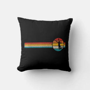 Volleyball Vintage Retro Sports Volleyball Player Throw Pillow