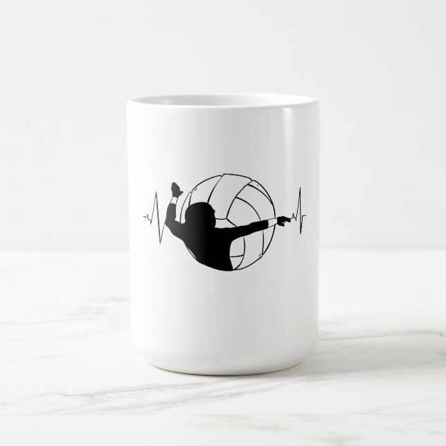 Volleyball - Volleyball Player Heartbeat Coffee Mug (Center)