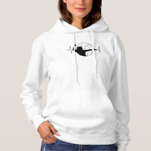 Volleyball - Volleyball Player Heartbeat Hoodie